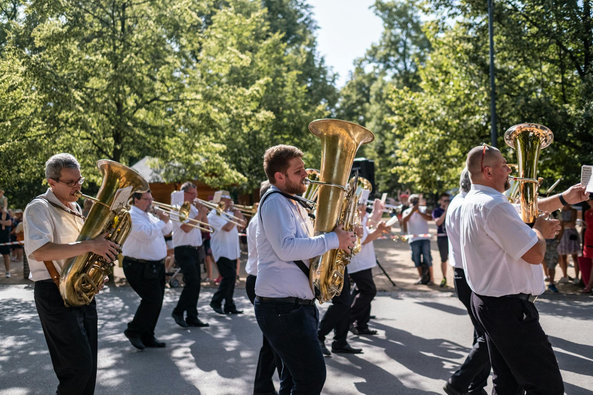 Blasmusikkapelle bei einem Festumzug